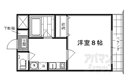 カーサ花園 1Kの間取図画像