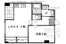 リエス西院 1LDKの間取図画像