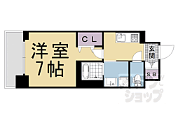 ベラジオ雅び烏丸十条 1Kの間取図画像