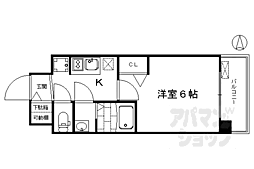 プレサンスTHEKYOTO彩美 1Kの間取図画像
