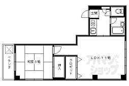 ソサエティ塩見 1LDKの間取図画像