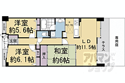 ファミールガーデン二条駅前WEST 3LDKの間取図画像