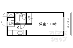 グランディール嵯峨 1Kの間取図画像