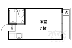 京都市営烏丸線 北山駅 徒歩10分の賃貸マンション 5階ワンルームの間取り