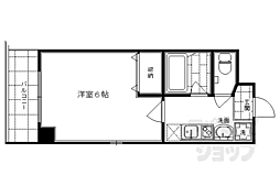阪急京都本線 大宮駅 徒歩6分の賃貸マンション 6階1Kの間取り
