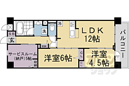 叡山電鉄叡山本線 茶山・京都芸術大学駅 徒歩12分の賃貸マンション 3階2SLDKの間取り