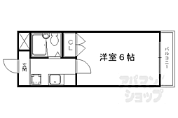 京福電気鉄道北野線 北野白梅町駅 徒歩16分の賃貸マンション 2階1Kの間取り