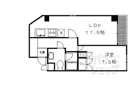 京阪本線 出町柳駅 徒歩14分の賃貸マンション 1階1LDKの間取り