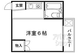 パラータ上七軒 1階1Kの間取り