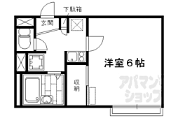 レオパレスバンブー雅 1Kの間取図画像