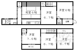 京阪本線 出町柳駅 徒歩7分の賃貸一戸建て 6Kの間取り