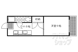 京阪本線 出町柳駅 徒歩23分の賃貸マンション 4階1DKの間取り