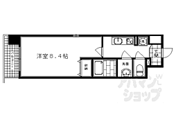 京都市営烏丸線 四条駅 徒歩8分の賃貸マンション 4階1Kの間取り