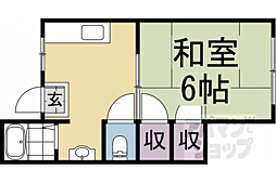 叡山電鉄鞍馬線 岩倉駅 徒歩8分の賃貸アパート 2階1DKの間取り