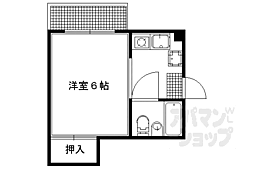 京都市営烏丸線 北大路駅 徒歩28分の賃貸アパート 4階1Kの間取り