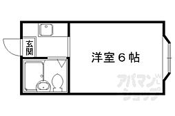 京都市営烏丸線 北大路駅 徒歩27分の賃貸マンション 1階1Kの間取り