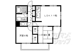 叡山電鉄鞍馬線 岩倉駅 徒歩8分の賃貸アパート 2階2LDKの間取り