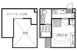 ロフティ大北小路 2階1Kの間取り