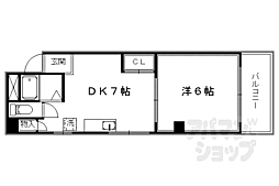 エースコート下立売 4階1DKの間取り