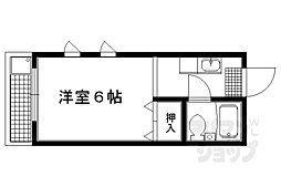 京都市営烏丸線 国際会館駅 徒歩9分の賃貸アパート 1階1Kの間取り