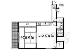 叡山電鉄鞍馬線 岩倉駅 徒歩5分の賃貸マンション 3階1LDKの間取り