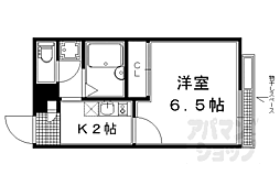 京阪本線 出町柳駅 徒歩13分の賃貸アパート 2階1Kの間取り