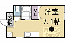 京都市営烏丸線 松ヶ崎駅 徒歩2分の賃貸マンション 2階ワンルームの間取り