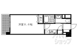 京阪本線 出町柳駅 徒歩10分の賃貸マンション 2階1Kの間取り