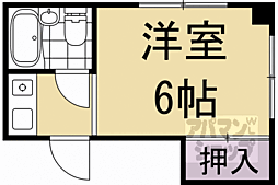 禅昌院町ハイツ1 1Kの間取図画像