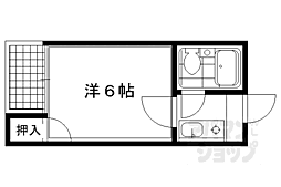 京阪本線 出町柳駅 徒歩22分の賃貸マンション 2階1Kの間取り