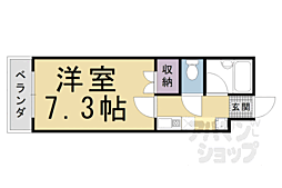 京阪本線 出町柳駅 徒歩20分の賃貸マンション 1階1Kの間取り