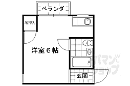 京福電気鉄道北野線 北野白梅町駅 徒歩9分の賃貸マンション 1階ワンルームの間取り