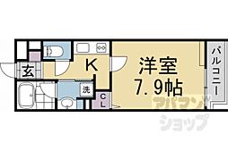 叡山電鉄叡山本線 茶山・京都芸術大学駅 徒歩7分の賃貸マンション 1階1Kの間取り