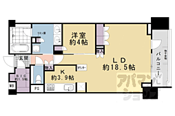 京阪本線 清水五条駅 徒歩5分の賃貸マンション 10階1LDKの間取り