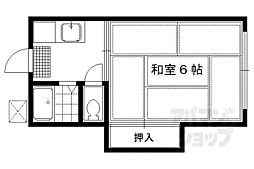 叡山電鉄叡山本線 一乗寺駅 徒歩3分の賃貸アパート 2階1Kの間取り