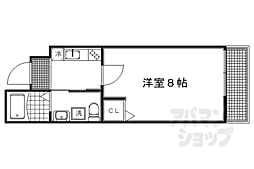 フラッティ千本上立売 1階1Kの間取り