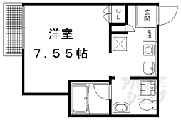 京都市営烏丸線 鞍馬口駅 徒歩20分の賃貸マンション 2階1Kの間取り