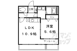 JR山陰本線 二条駅 徒歩4分の賃貸マンション 3階1LDKの間取り