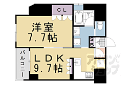 京都市営烏丸線 五条駅 徒歩11分の賃貸マンション 2階1LDKの間取り