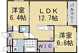 アーバンコート堀川西 301 3階2LDKの間取り