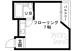 JR山陰本線 円町駅 徒歩3分の賃貸マンション 3階ワンルームの間取り