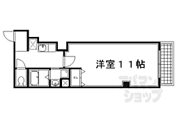 京都市営烏丸線 四条駅 徒歩2分の賃貸マンション 2階1Kの間取り