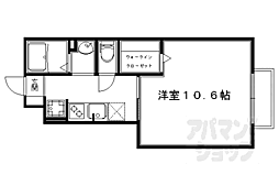 京福電気鉄道北野線 北野白梅町駅 徒歩18分の賃貸アパート 1階1Kの間取り