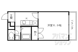 京都地下鉄東西線 西大路御池駅 徒歩4分の賃貸アパート 1階1Kの間取り