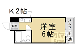 JR山陰本線 二条駅 徒歩10分の賃貸マンション 3階1Kの間取り