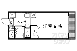 京阪本線 出町柳駅 徒歩1分の賃貸マンション 4階1Kの間取り