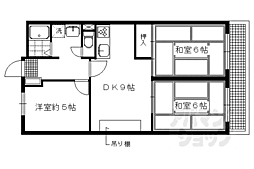 京阪本線 出町柳駅 徒歩13分の賃貸マンション 5階3DKの間取り