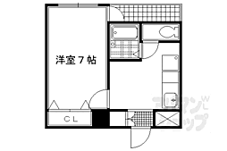デプレ北野 4階1Kの間取り