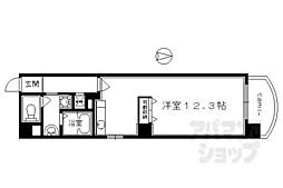 京都市営烏丸線 四条駅 徒歩7分の賃貸マンション 7階ワンルームの間取り