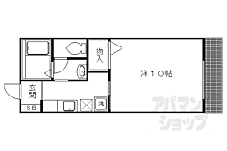 グランシード衣笠 1階1Kの間取り